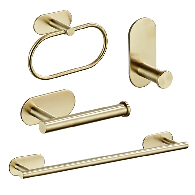 

Золотистый набор аксессуаров для ванной, вешалка для полотенец/крючок/кольцо, настенная стойка для туалетной бумаги