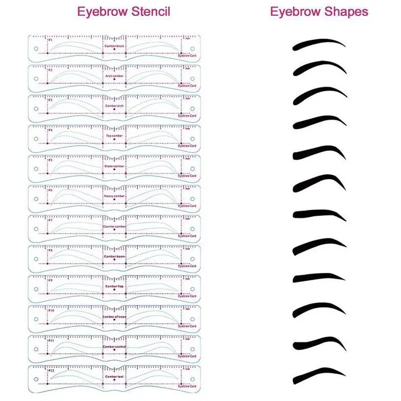 

12Pcs/set Reusable Eyebrow Stencil Set Eye Brow DIY Drawing Makeup Eyebrow Beauty Tools for Women yebrow