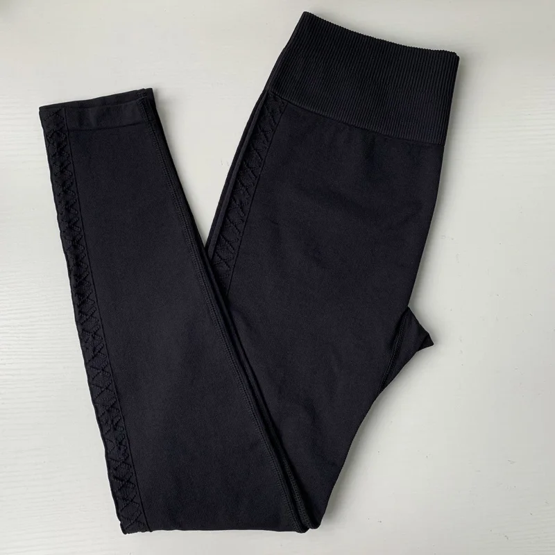 Nepoagym женские струящиеся бесшовные леггинсы штаны для йоги спортивная одежда для женщин спортивные Леггинсы для спортзала - Цвет: Black