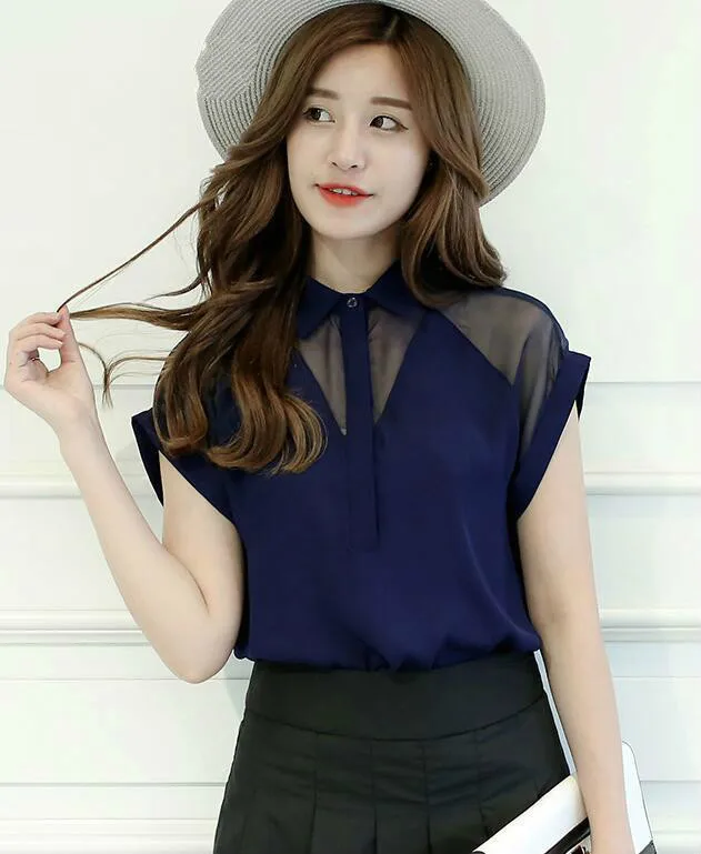 Блузка женская шифоновая в офисном стиле Модная элегантная рубашка офисный Топ