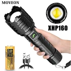 Светодиодный вспышка светильник Мощный с XHP160 лампа из бисера тактический светодиодный фонарь Водонепроницаемый открытый светильник ing Масштабируемые Кемпинг Светильник велосипед светильник