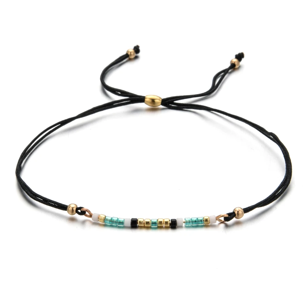 Богемные женские браслеты и браслеты с кристаллами, Плетеный Регулируемый браслет-цепочка, ювелирные изделия, вечерние браслеты, подарок - Окраска металла: B2504 H