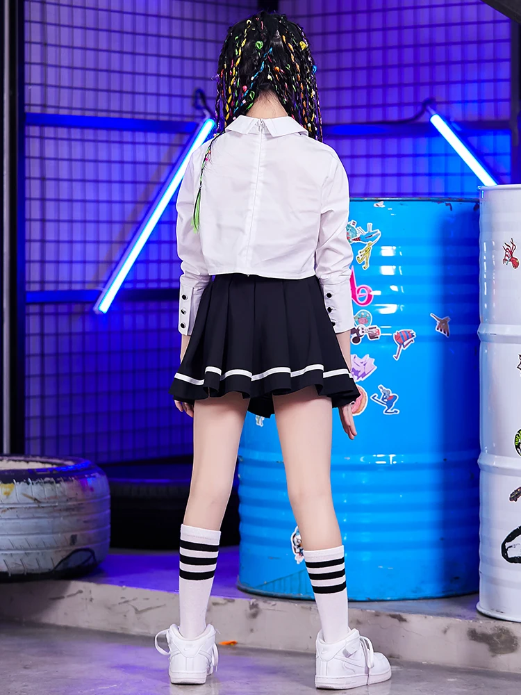 

College Style Girls Uniform Suit Net Celebrity Foreign Children Jazz Dance Costume Girl Catwalk Tide Costume Costume