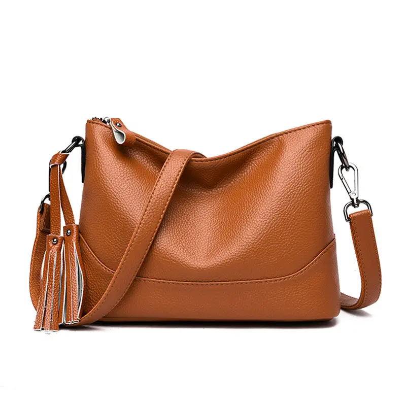 Brown Sac a основной повседневные женские ручные сумки из мягкой натуральной кожи с кисточками сумки на плечо для женщин Bolsas роскошные сумки женские сумки дизайнерские - Цвет: Brown