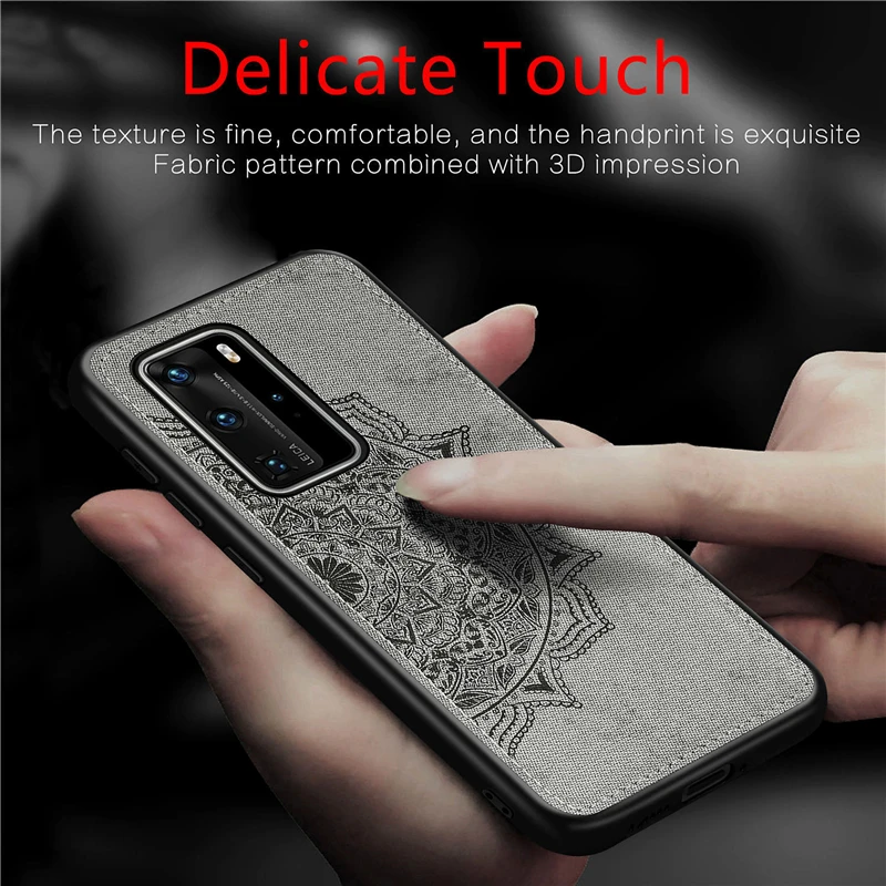 cotton fabric case for huawei p40 pro case cloth magnetic silicone phone case for huawei p40 pro cover huawei p40 pro p40pro 5g free global shipping