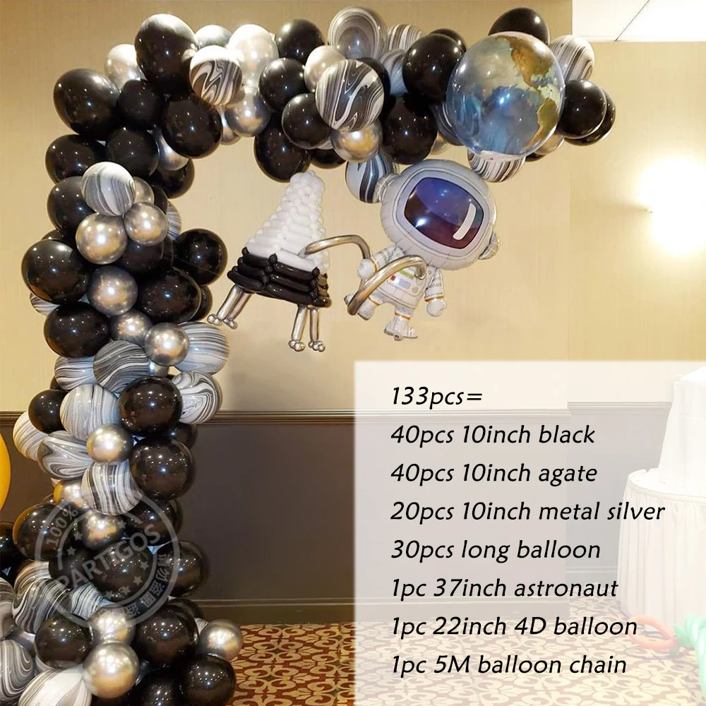 133 шт космический астронавт фольга Воздушные шары гирлянды Arch 4D Earth Theme украшения