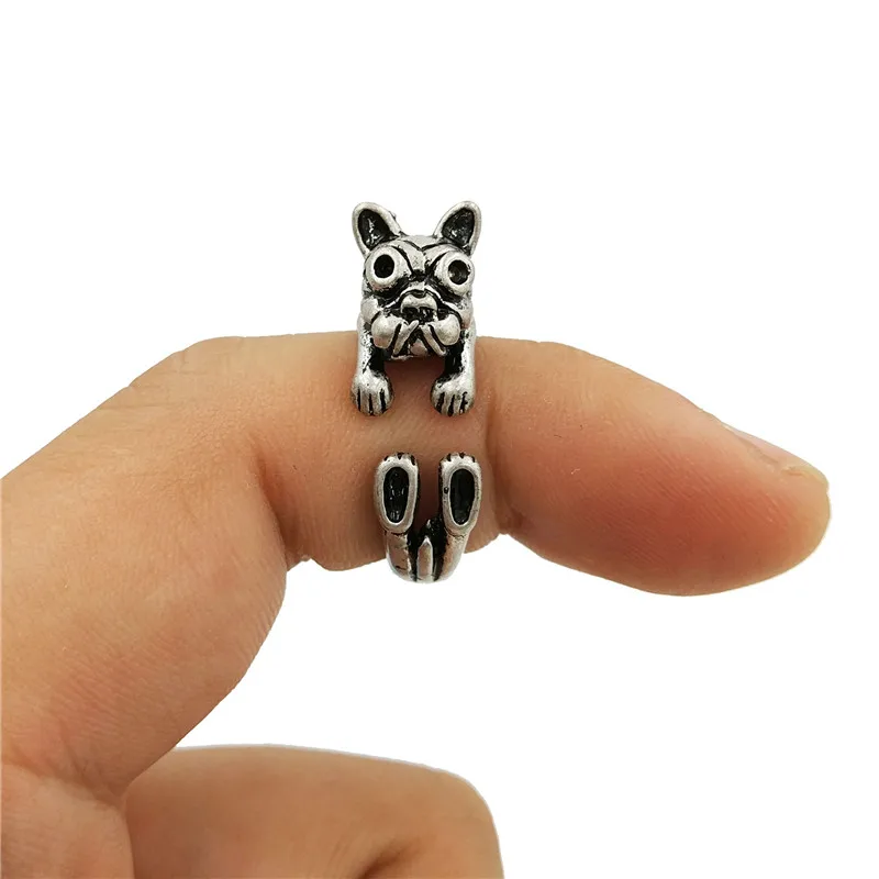 Прямая поставка винтажные кольца в виде животных милые французского быка и