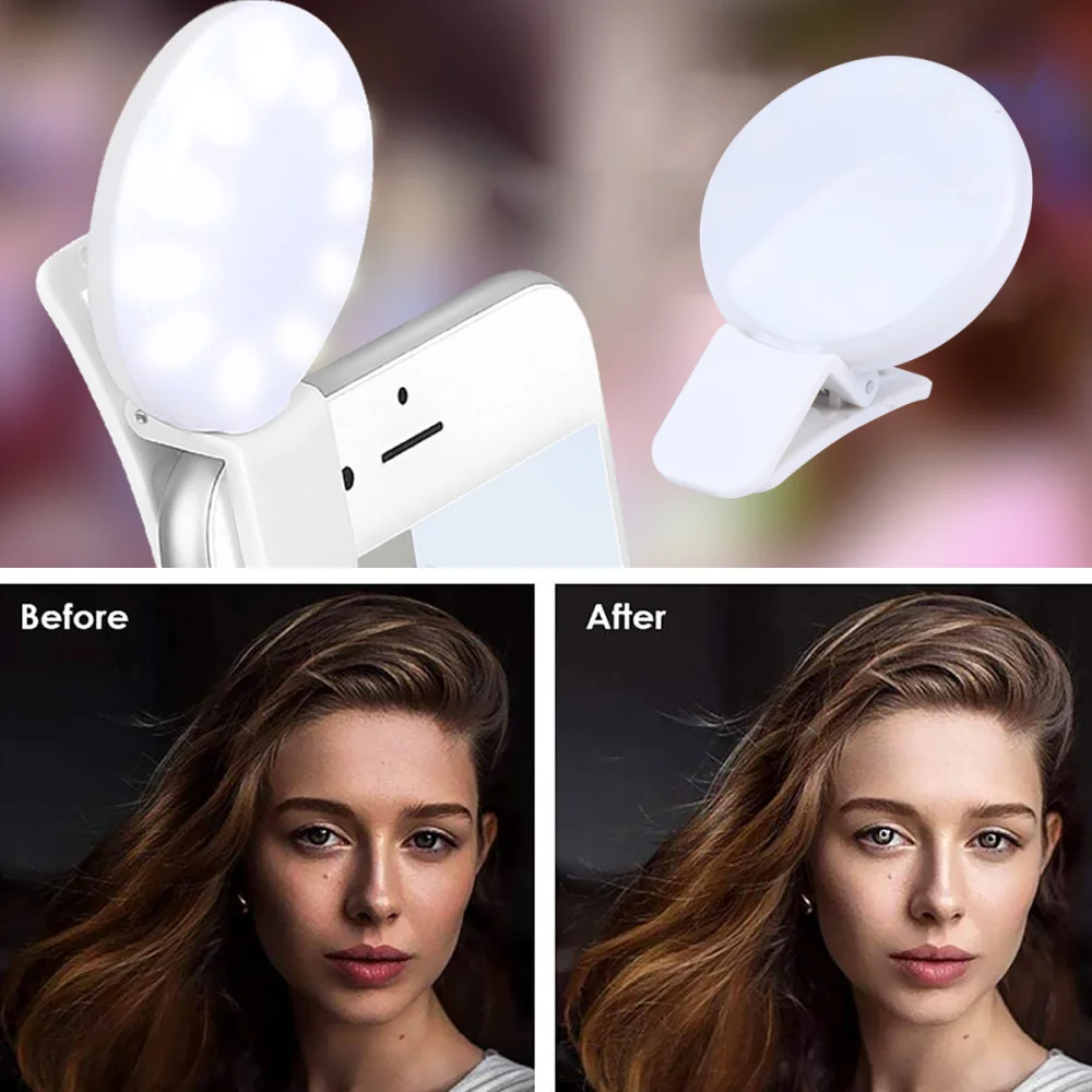 

Rechargeable Ring Light For Phone Mini Portable Beauty Selfie Lighting Accessory