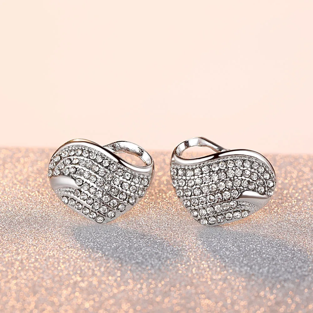 CASHOU39 набор женских ювелирных изделий с милыми кристаллами в форме сердца серьги