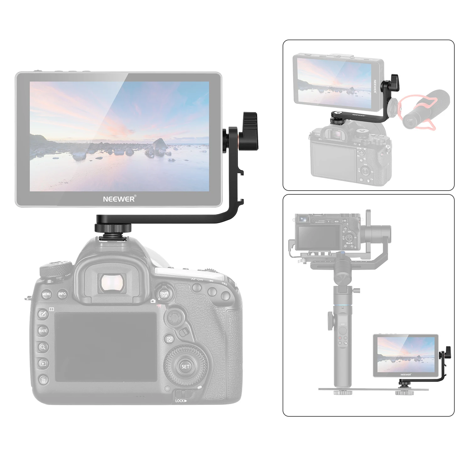 Neewer Наклонный кронштейн для крепления обуви L совместим с 4.5 5.7 &quotкамерой полевой