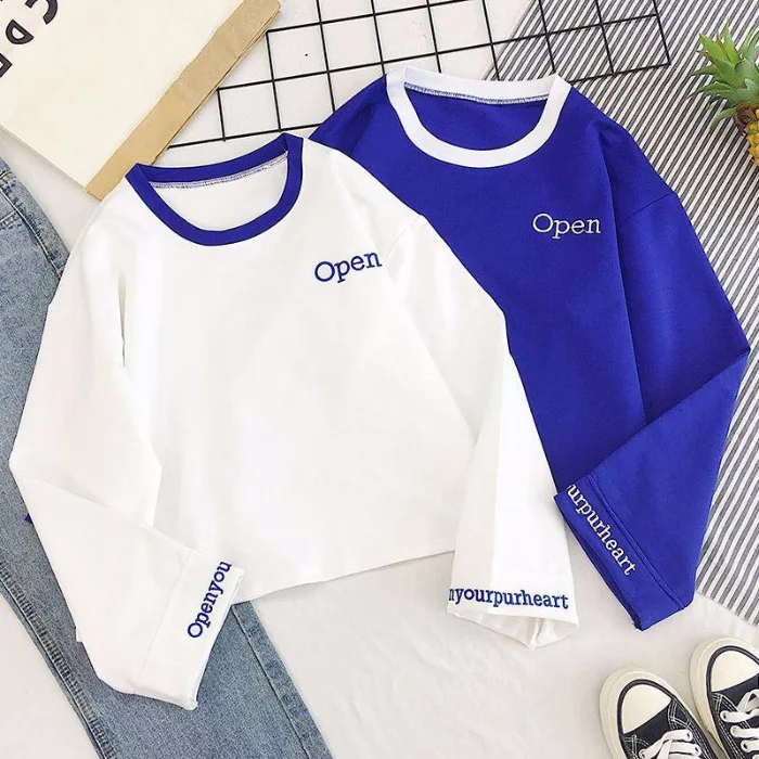 

Новинка Осень 2020, свободная футболка с длинным рукавом и ленивым ветром