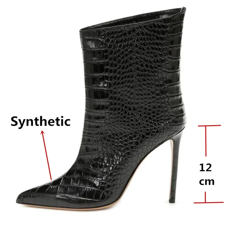 Женские кожаные ботинки челси FEDONAS вечерние ботильоны из тисненой кожи на тонком