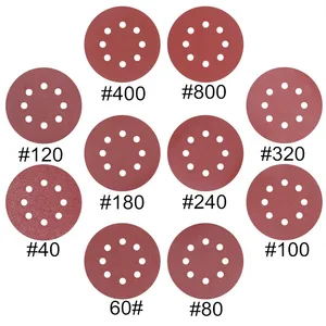 10 шт., 5 дюймов, 125 мм, Круглый шлифовальный диск, 8 отверстий, листы песка, Зернистость 40-2000