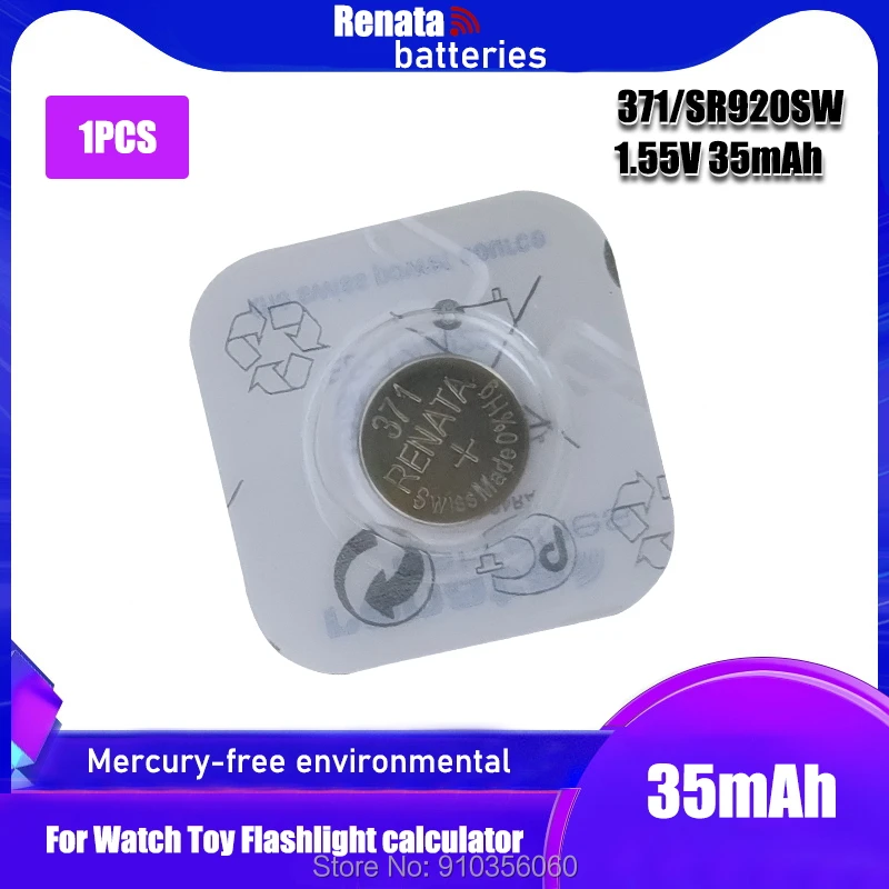 Рената AG6 371 SR920SW LR920 171 370 L921 LR69 SR920 SR69 1 55 V кнопочный элемент часы монета круглая
