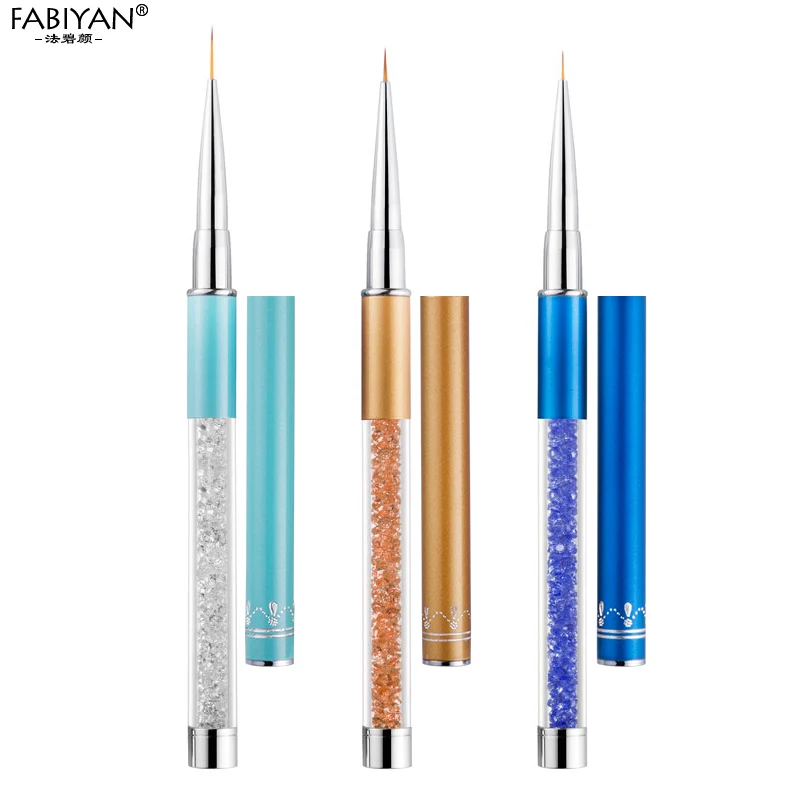 

Nail Art Liner Brush Painting Drawing Flower Design Tips Carving Pen Manicure Tools Rhinestone Metal Crystal Gel Acrylic Polish