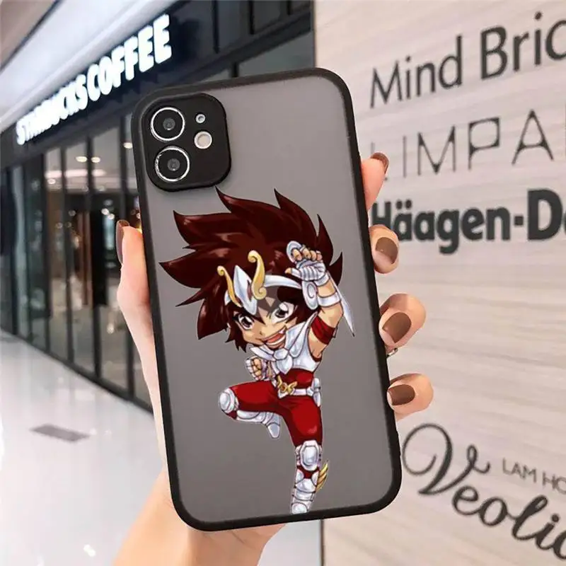 

Anime SaInt SeIYa Cartoon Phone Case Matte Transparent for iPhone 7 8 11 12 s mini pro X XS XR MAX Plus cover funda