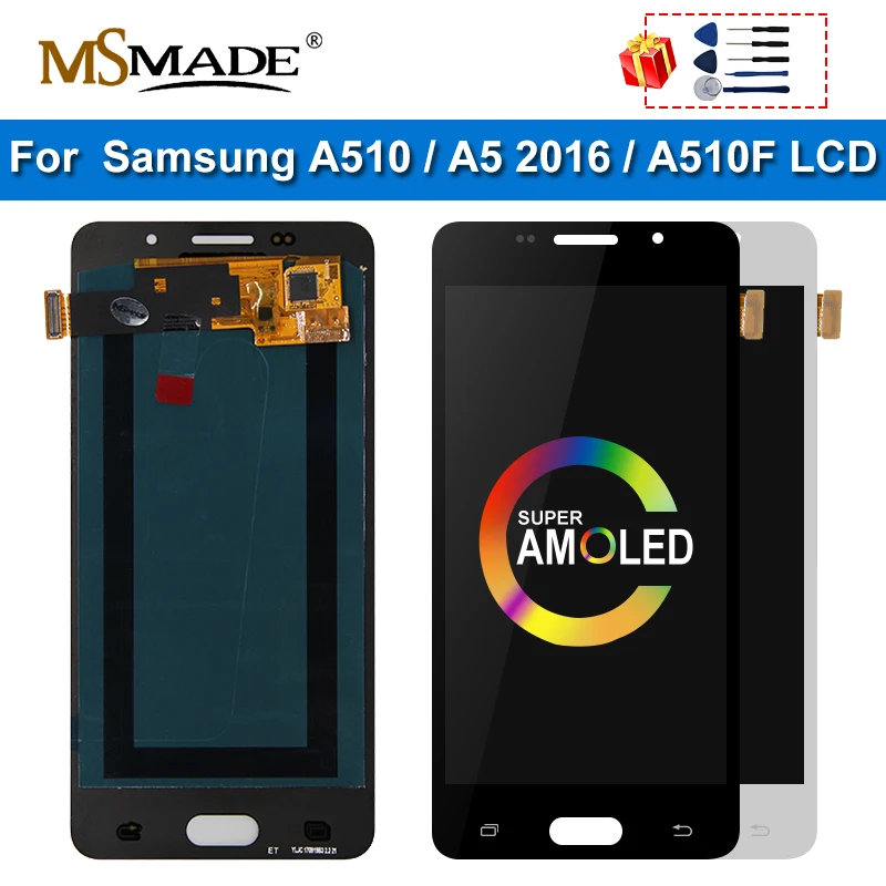 Super AMOLED для Samsung Galaxy A5 2016 A510F A510M A510FD A5100 A510Y ЖК дисплей с сенсорным экраном