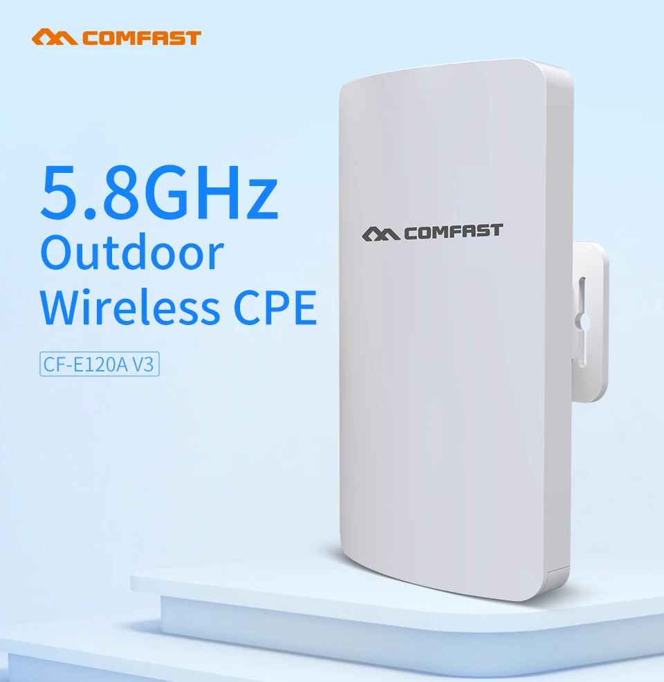 2Pc COMFAST CF-E120AV3 3KM 300Mbps 5.8Ghz Outdoor Mini Wireless AP Bridge WIFI CPE Access Point 11dBi WI-FI Antenna Nanostation