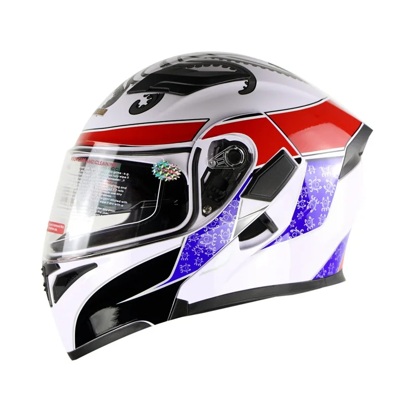 

Motorcycle racing helmet, double lens, uncovering helmet, riding in winter, warm electric vehicle safety helmet 902