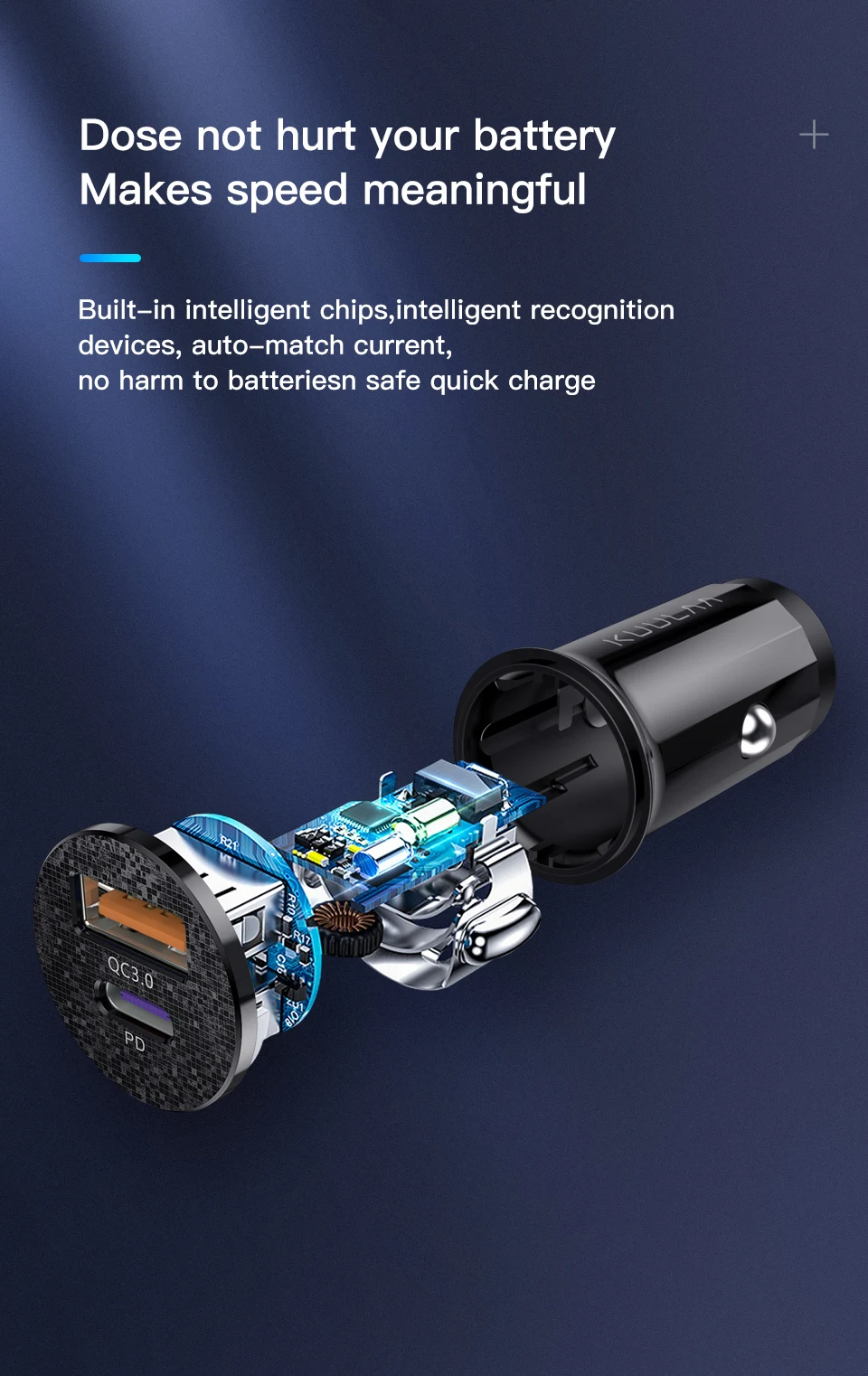 KUULAA Quick Charge 4,0 36 Вт QC PD 3,0 Автомобильное зарядное устройство для samsung S10 9 Быстрая автомобильная зарядка для Xiaomi iPhone usb ЗУ для мобильного телефона