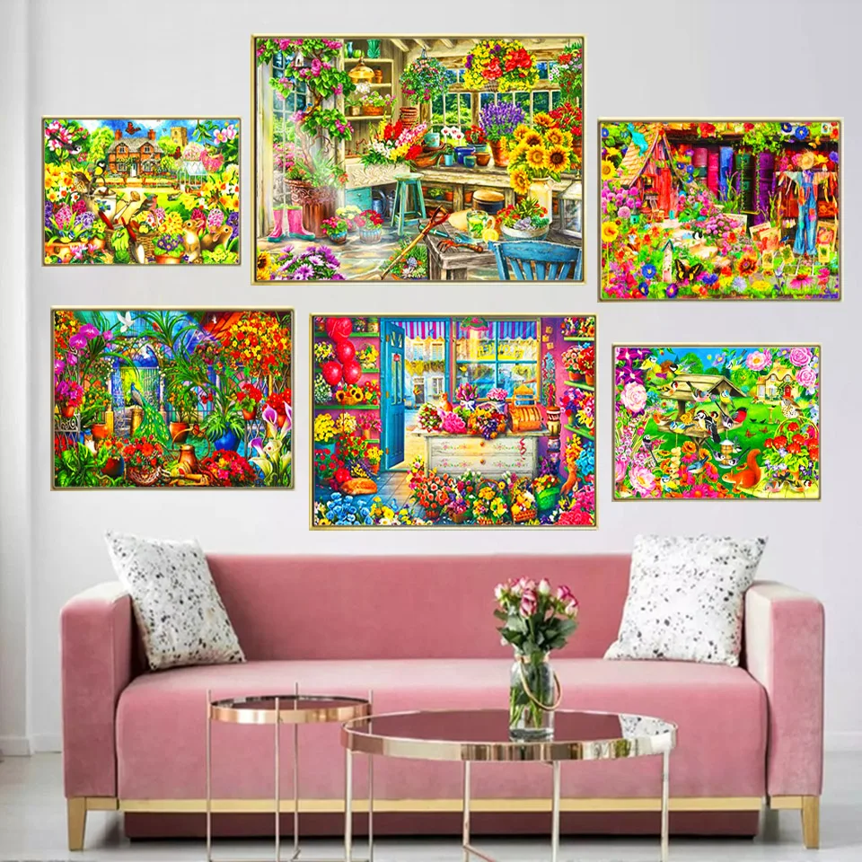 

5D DIY Diamond Painting Landscape Garden Full Square/Round Diamond Embroidery Kit Rhinestone Mosaic Art Picture Home Decoration