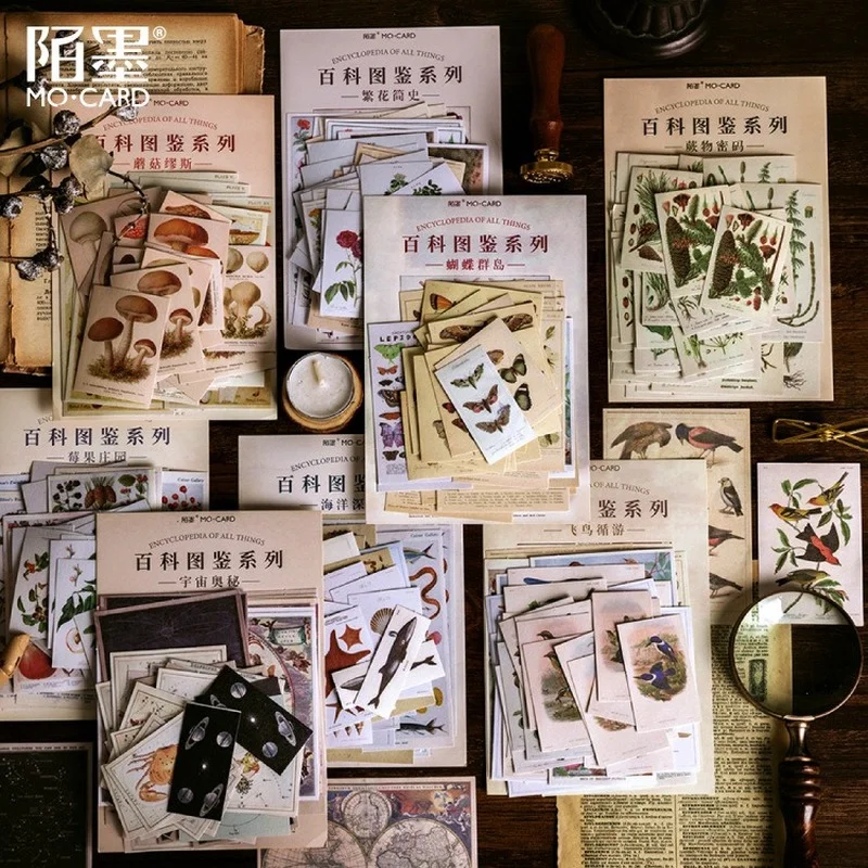 

60 шт., декоративные наклейки в виде книги с изображением растений