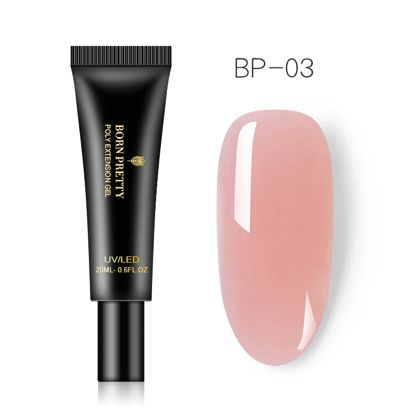 BP-03 BORN PRETTY розовый Обнаженная ногтей быстрое строительство поли гель 20 мл желе Builder палец УФ-гель продолжительного действия лак - Цвет: BP-03
