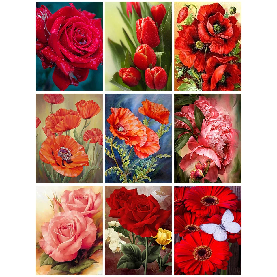 

5D DIY Diamond Embroidery Flowers Diamond Mosaic Rose Canvas Diamond Painting Full Drill Cross Stitch Home Decor Handmade Gifts