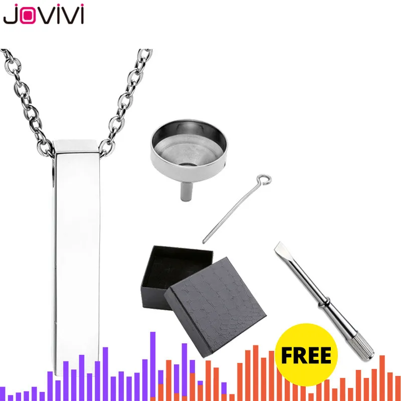 JOVIVI Горячая нержавеющая сталь вертикальный кубовидный бар контейнер урна памятная подвеска Мемориал ясень Keepsake кремации ювелирные изделия