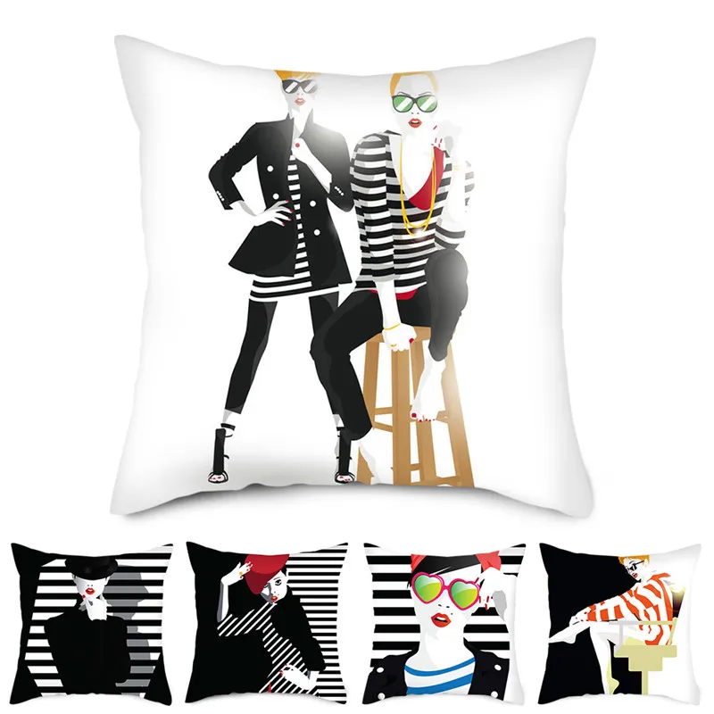 Fubatacchi Современные чехлы для подушек с рисунками девочек из мультфильмов дома