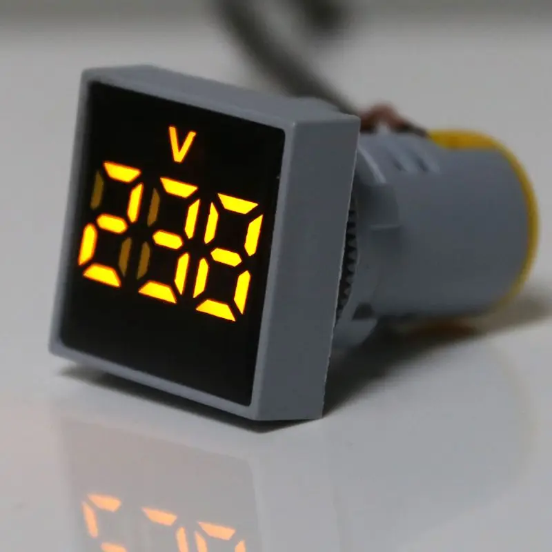 AD16 Цифровой вольтметр Индикатор напряжения светильник 22 мм квадратный AC 20 500 В