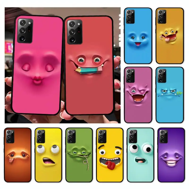 

3D Funny Face Phone Case for Samsung Note 20 Ultra 10 pro lite plus 9 8 5 4 3 M 30s 11 51 31 31s 20 A7