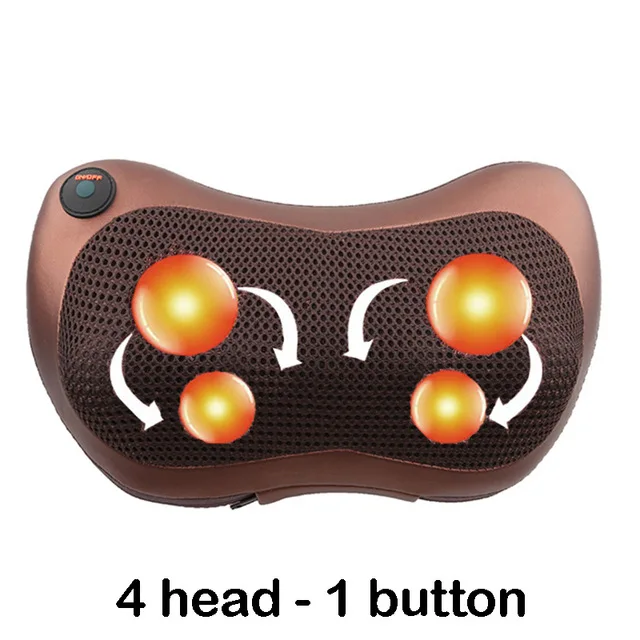 4 head-1 button Расслабляющая массажная подушка вибратор - Цвет: 4 head-1 button
