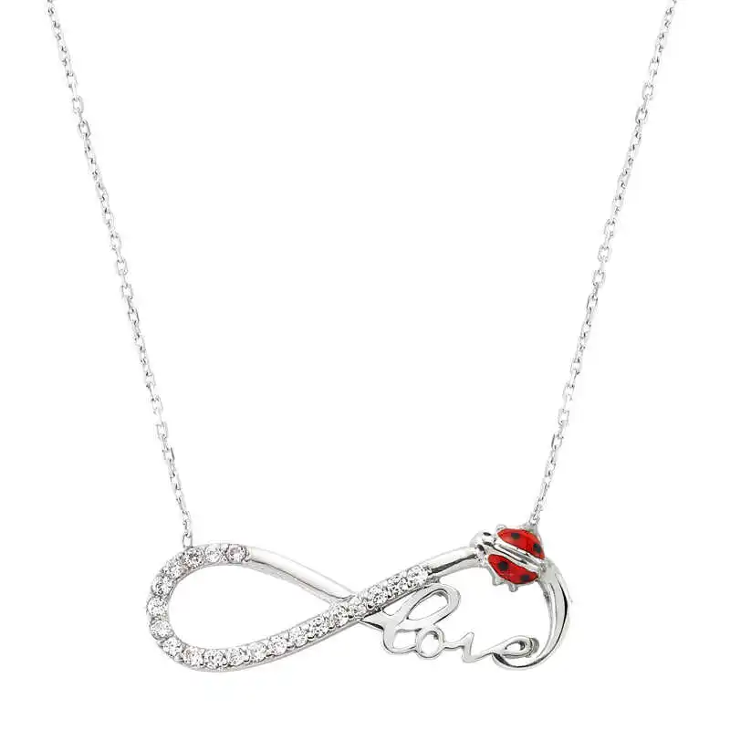 

Silverlina Silver Ladybird Buggy Infinity Love Lady Necklace