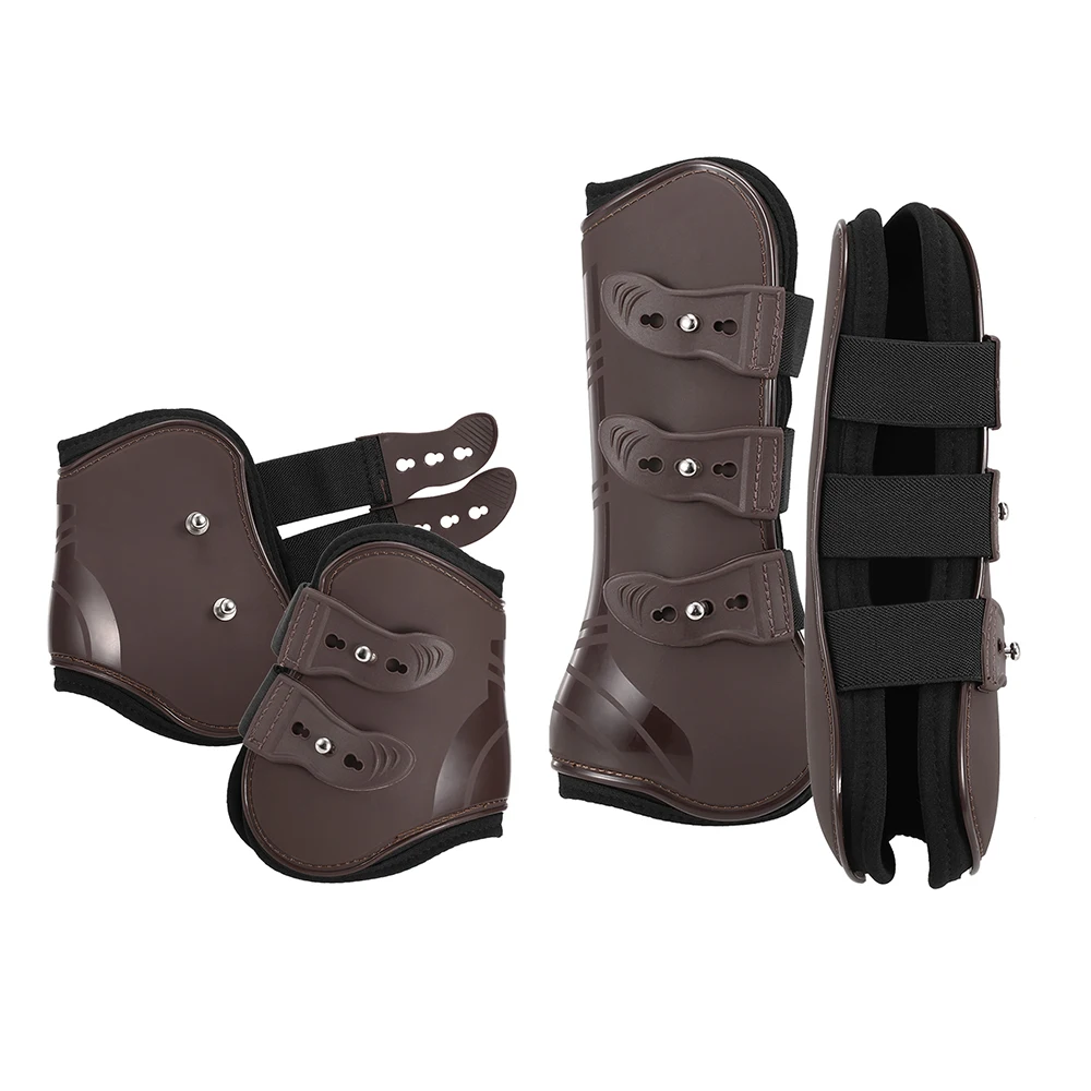 4 шт. прочные регулируемые ботинки для верховой езды нога лошади|Товары ухода за