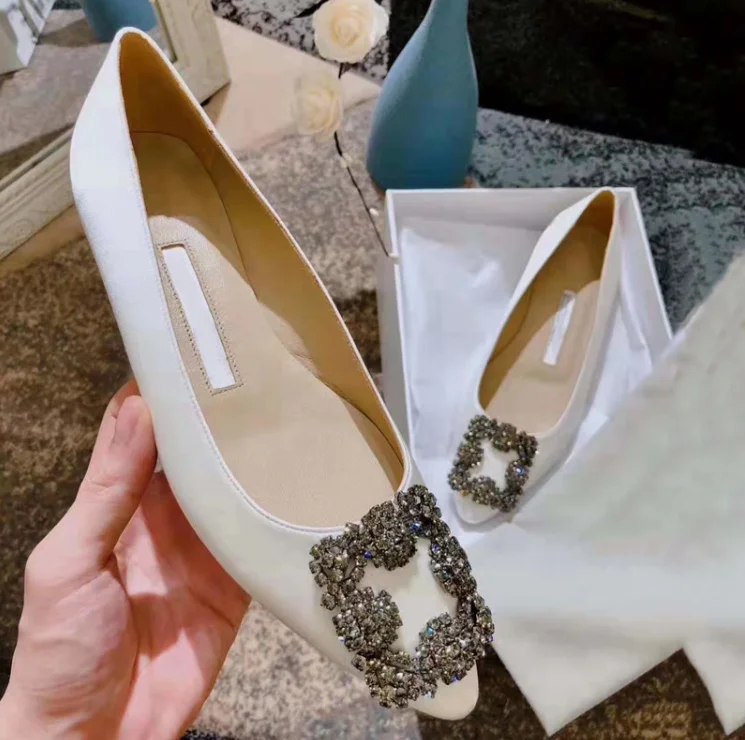 

2021 New Autumn Summer Fashion Outdoor Banquet Women Slippers Rhinestone Lady High Heel Sandals Gladiator Casual flat Heel