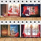 Рождественский фон с окошком для Санта Клауса Подарочный фон для фотосъемки Рождественский фон для снега фон для фотосъемки Фотостудия