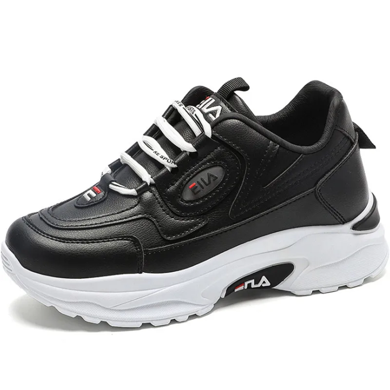 

2020 Brand Wedgerunning Shoes Women leather thick-soled Sports shoes Fashion designers white Sneakers woman Zapatillas Mujer