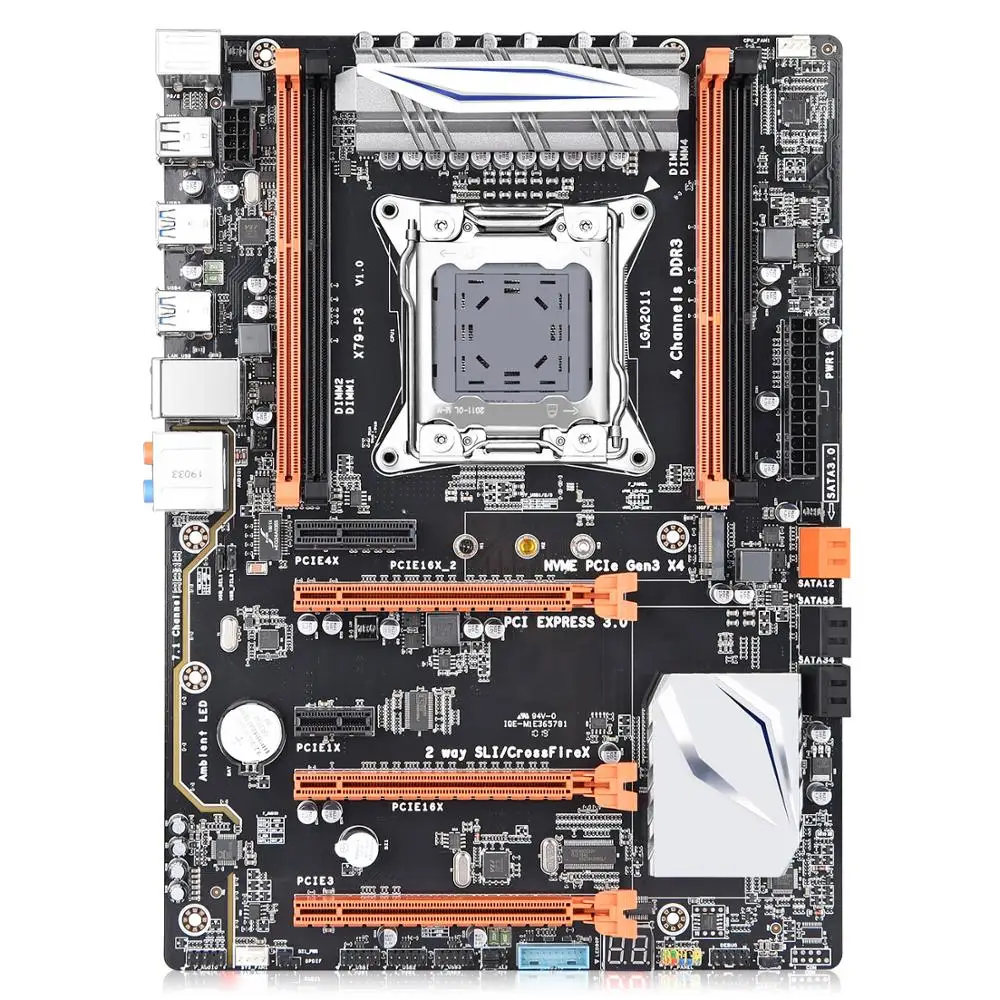 Материнская плата X79 с четырьмя каналами Deluxe ATX USB3.0 SATA3.0 LGA 2011 игровая материнская