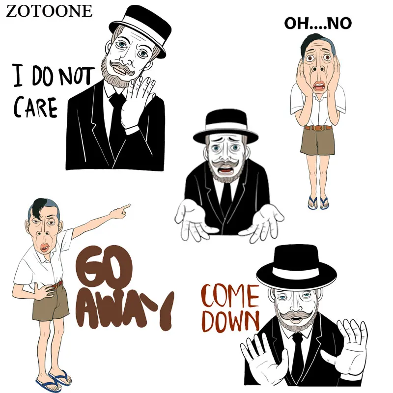 Забавные нашивки ZOTOONE с мультяшными надписями наклейки термоклейкие переводки