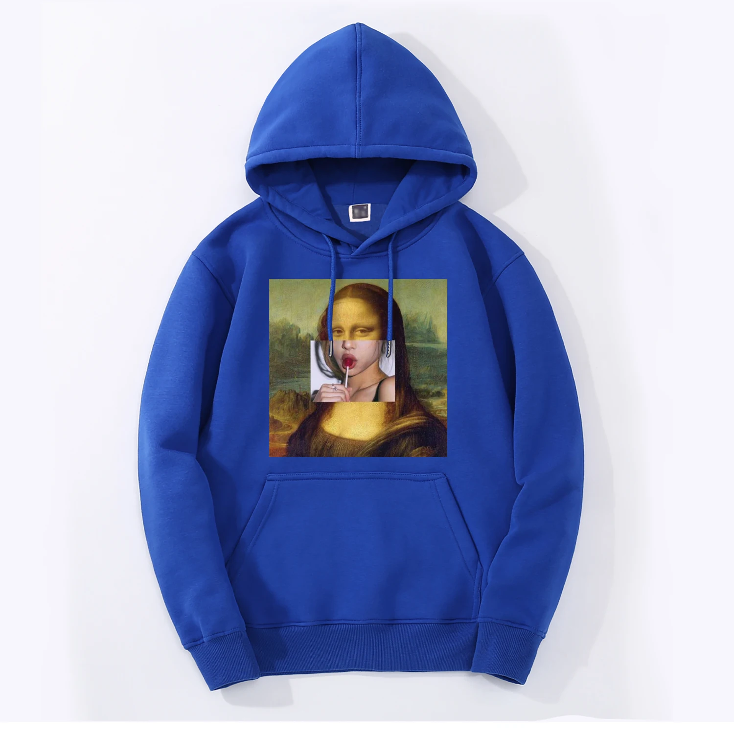 Mona Lisa толстовка мужская Billie Eilish осень зима мужская толстовка флисовая спортивная одежда свободный крой хип хоп толстовки - Цвет: Blue