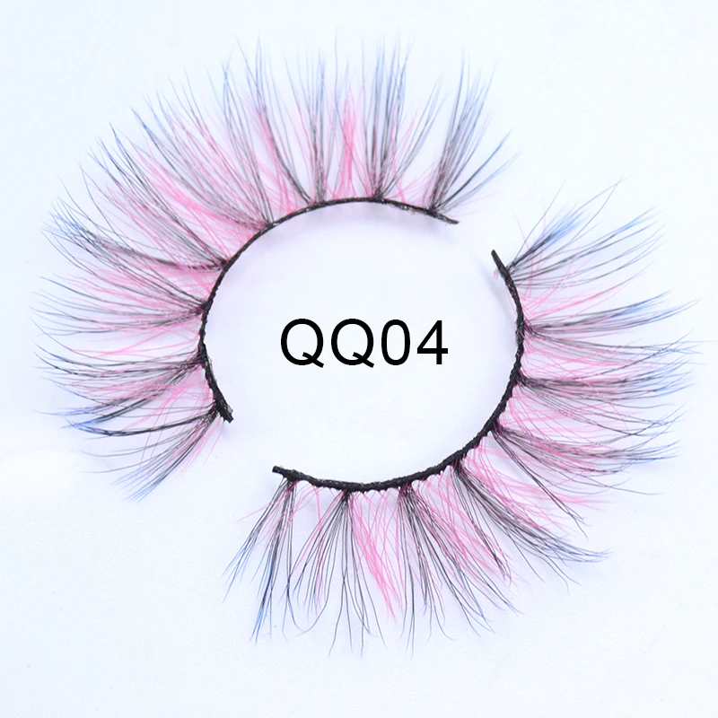 3D 5D красочные накладные ресницы искусственная норка радужные розовые фиолетовые