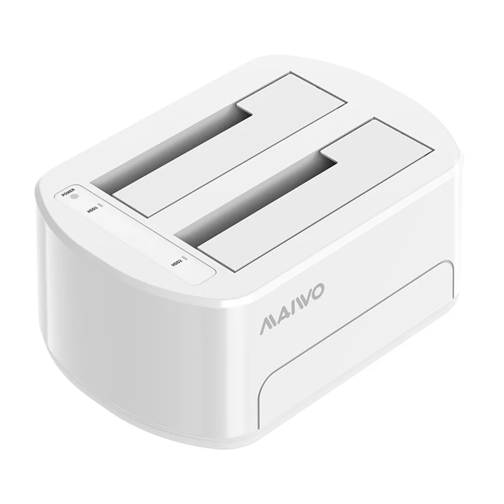 

MAIWO USB3.0 Dual Bay HDD Clone Docking Station Computer Hard Disk Drive Enclosure Expansion Extender PC Box Accessory White NEW