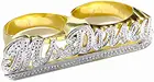 KristenCo, персонализированное резное двойное кольцо с именем, кольцо с именем инициала, персонализированные кольца с позолотой 18 карат для женщин, подарки