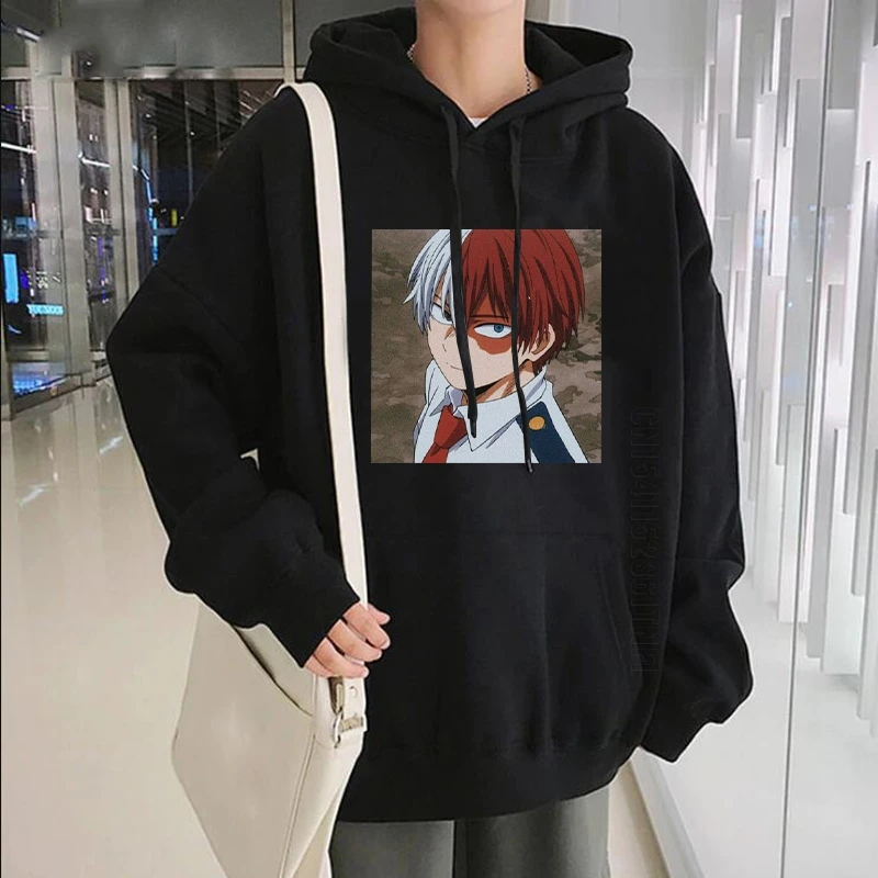 

Japanese Anime My Hero Academia Shoto Todoroki Hoodie Men Boku No Hero Academia Harajuku Cartoon Graphic Sweatshirt Streetwears