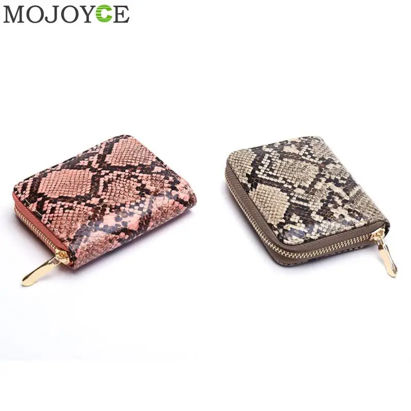 Fashion PU Leather Clutch Women Short Coin Purse Serpentine Money Bag Zipper Wallet Card Holder
