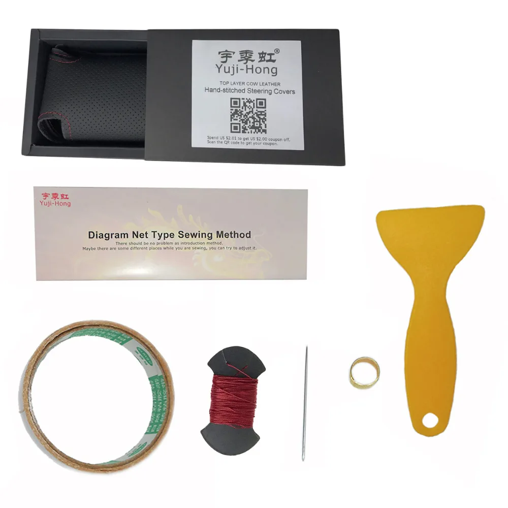Чехол рулевого колеса автомобиля Yuji Hong из натуральной кожи для Volkswagen VW Golf 6 Santana