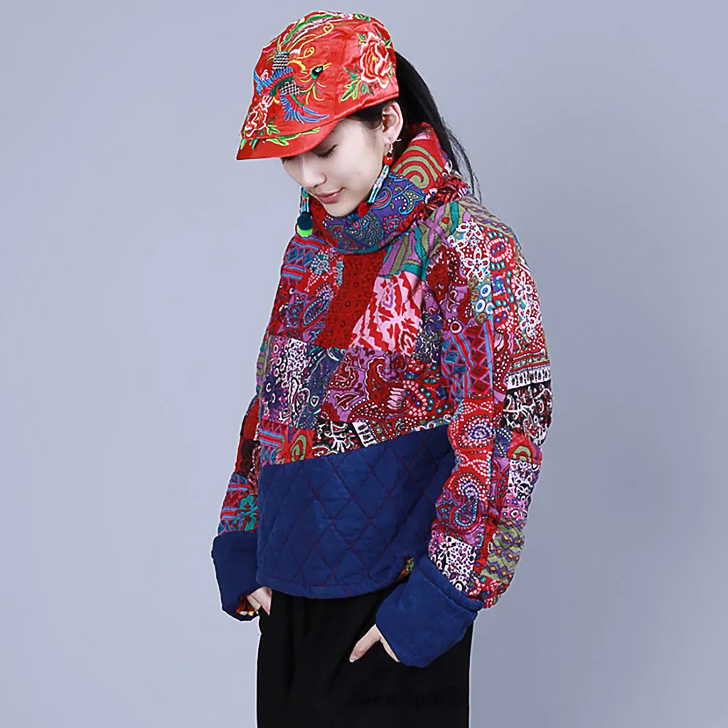 Женская этническая винтажная Кепка с вышитыми цветами кепка красным принтом