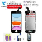 ЖК-экран в сборе для iPhone 6, 6S Plus, 5, 5C, 100% SE, Замена ЖК-дисплея, кнопка домой, фронтальная камера, динамик, 5S тест
