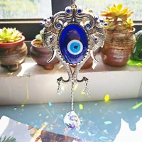 hd turkish blue evil eye with lucky elephant amulet suncatcher window hanging home office protection decor good luck charm gift